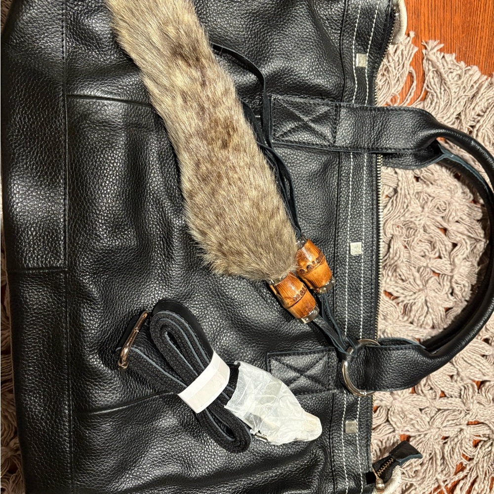 Cuore & Pelle Black pebbled leather Tote Bag